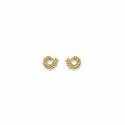 Gold Laurel Leaf Hoop Earrings