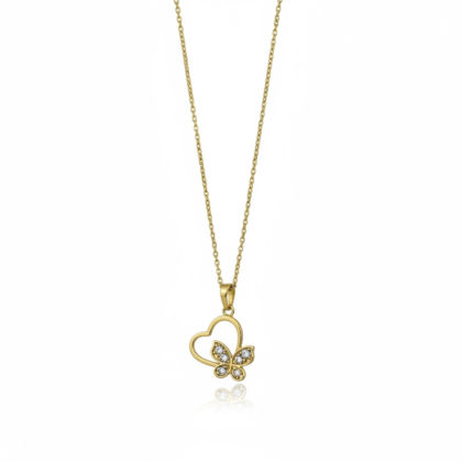 Luna Butterfly Heart Necklace